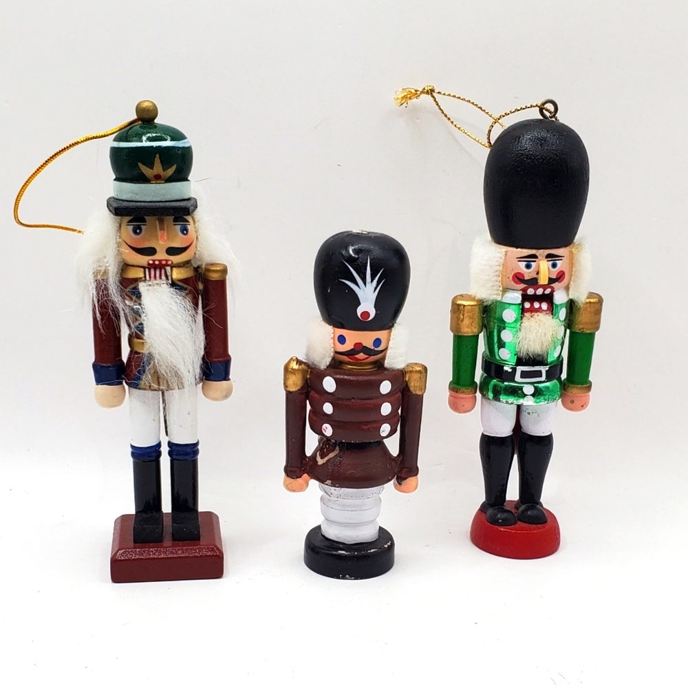 As Is Christmas Ornament Soldiers Nutcracker Set Of 3 , 5 In And 4 In